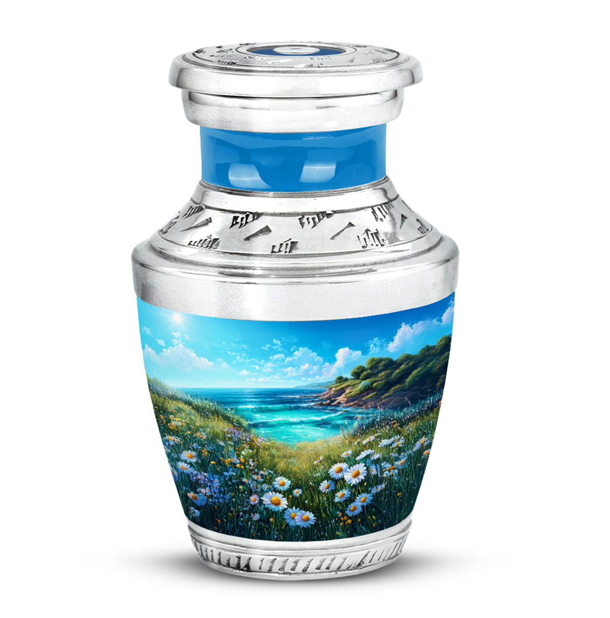Blue Daisy Cremation Urns - Honored Farewell - Yatskia