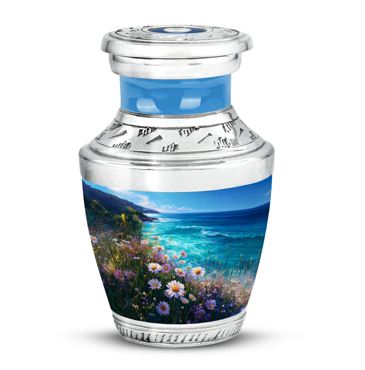 Blue Daisy Cremation Urns - Honored Keepsake - Yatskia