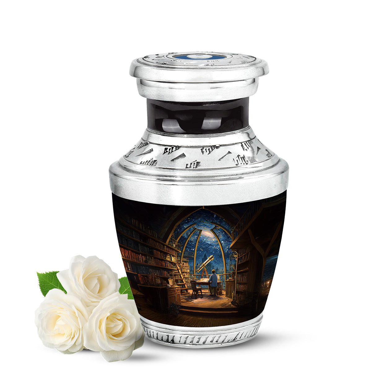 Personalized Black Heavenly Angel Cremation Urns for Human Ashes - 10-inch, 200 cu in - Yatskia