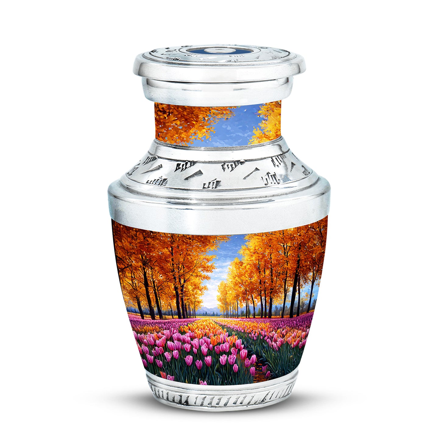Gold Comforting Garden Tulip Memorial Urn for Ashes - 10-inch, 200 cu in - Yatskia