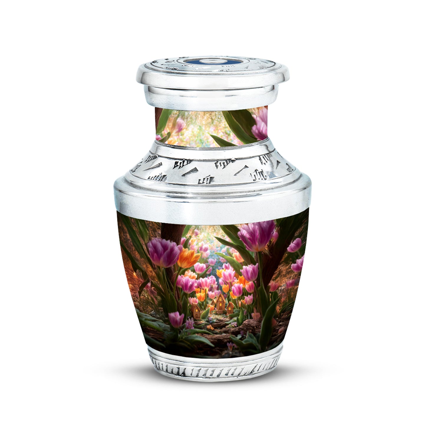 Personalized Garden Tulip Cremation Urns - Eminent Gold 10-inch, 200 cu in - Yatskia