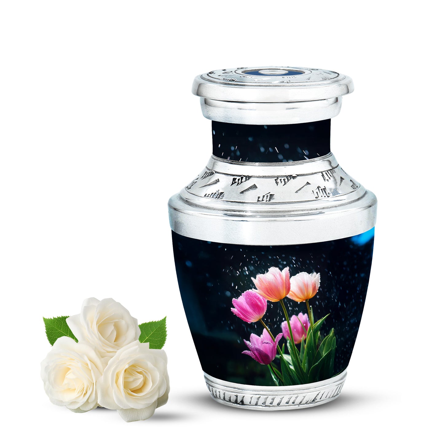 Remarkable Garden Tulip Memorial Cremation Urns - Blue 10-inch, 200 cu in - Yatskia