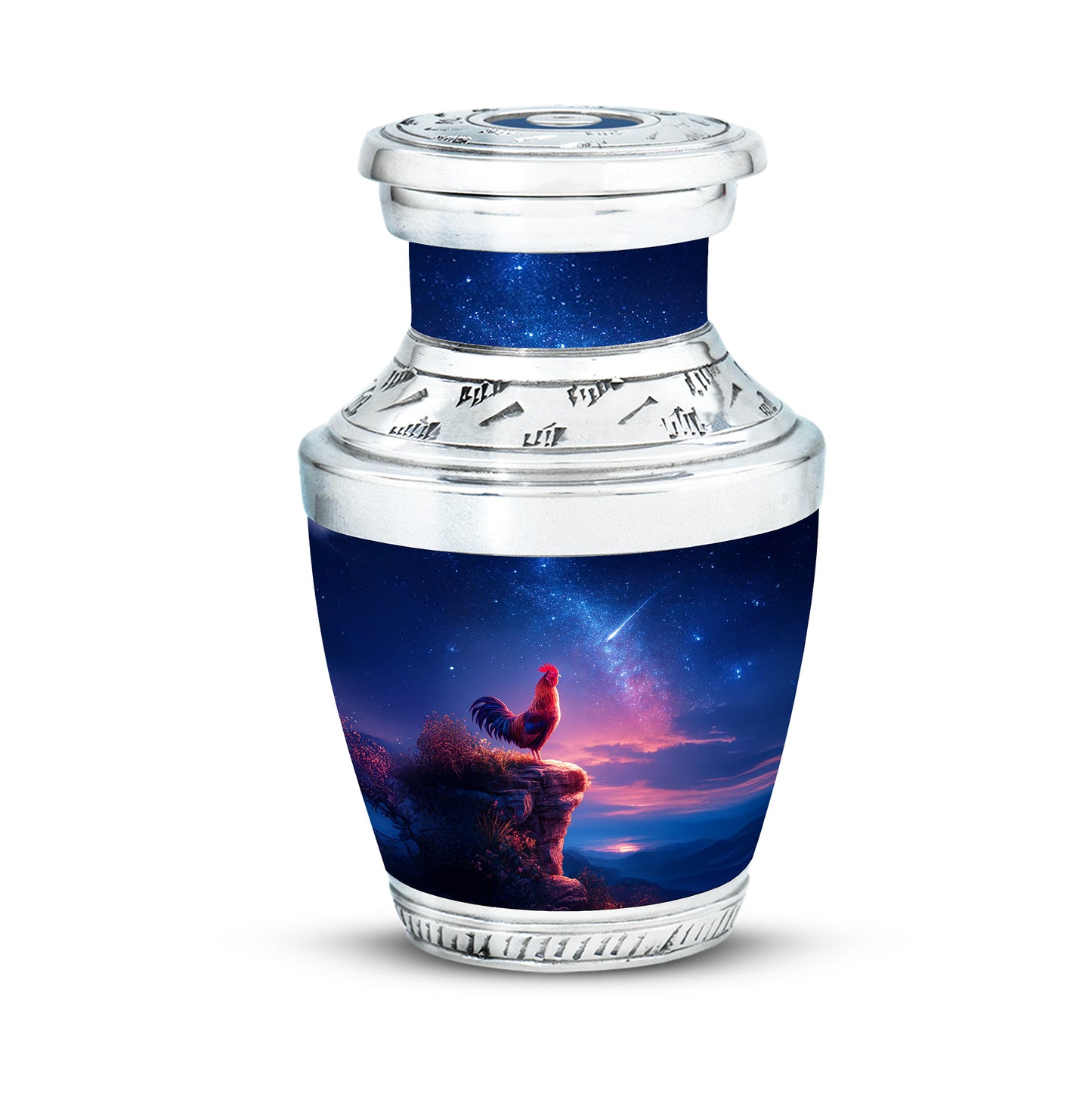 Blue Breathtaking Hen Memorial Urn for Ashes - 10-inch, 200 cu in - Yatskia