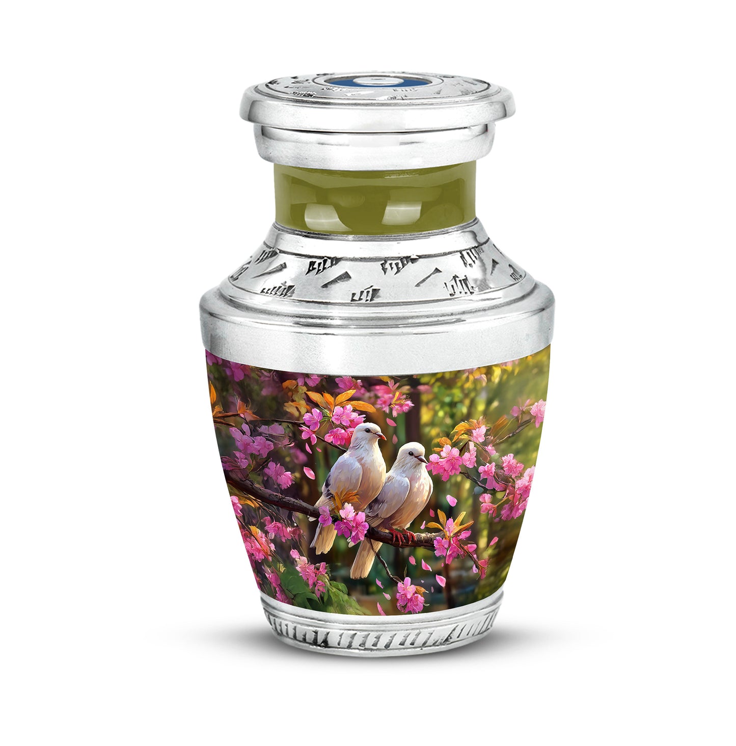 Black Dove Reflection Cremation Urns for Human Ashes - 10-inch, 200 cu in - Yatskia