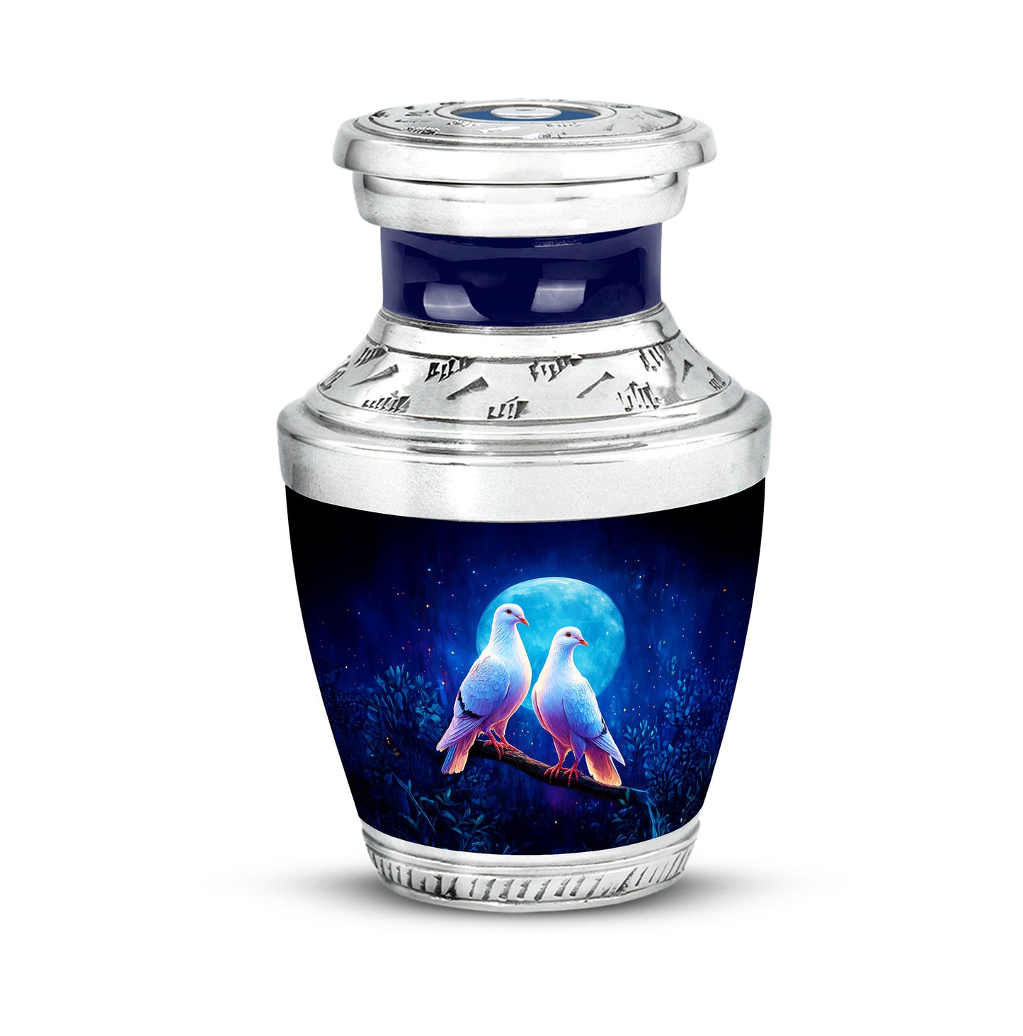 Resplendent Blue Dove Cremation Urn for Ashes - 10-inch, 200 cu in - Yatskia