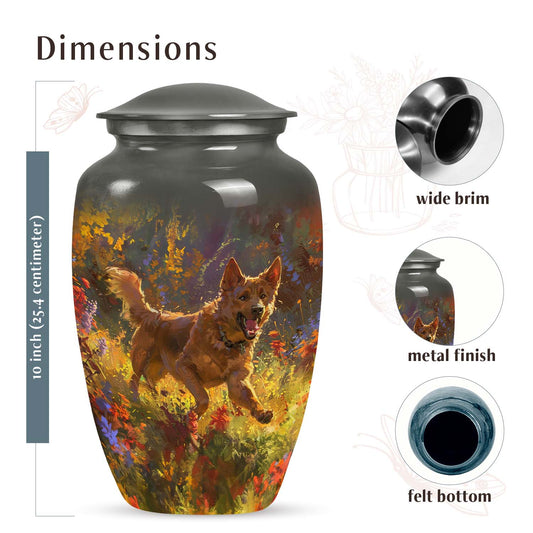 German Shepherd Cremation Urn for Ashes – Wildflower Memorial