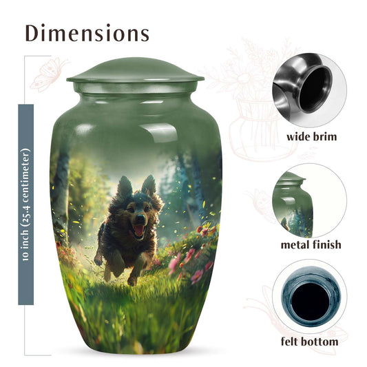 Forest Play German Shepherd Keepsake Urn - Small Pet Urn