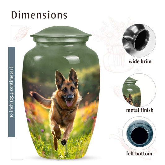 German Shepherd Cremation Urn for Ashes - Dog Memorial Urn