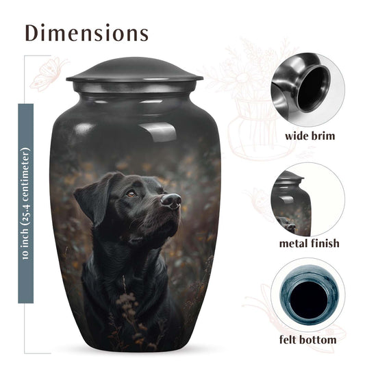 Black Labrador Dog Pet Cremation Urn - Custom Pet Urn for Ashes