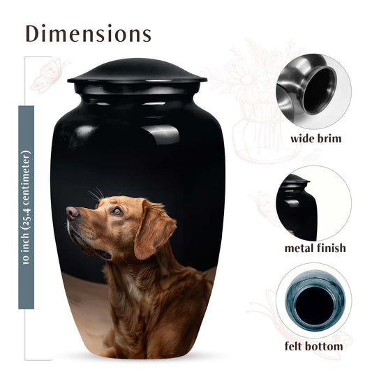 Golden Retriever Dog Pet Cremation Urn - Pet Urns for Large Dogs