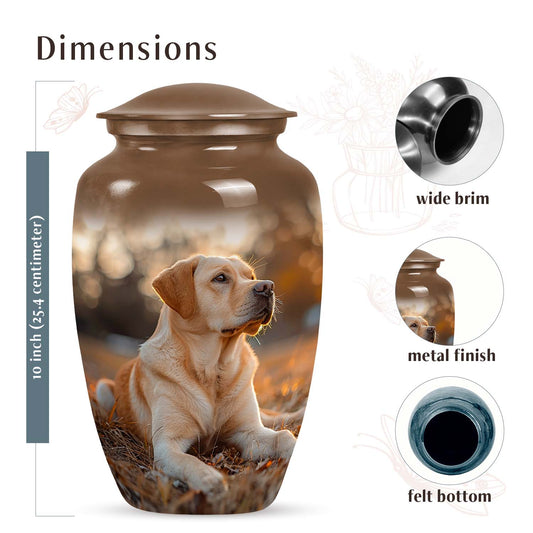 Golden Labrador Mini Cremation Urn For Dog Ashes - Personalized Pet Urns