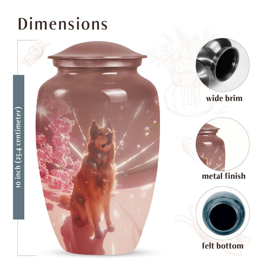 Dog Cremation Urn for Ashes – Pet Memorial Urn with Cherry Blossom Design