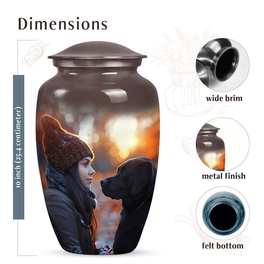 Human and Pet Bond Memorial Keepsake - Handcrafted Pet Memorial Urn