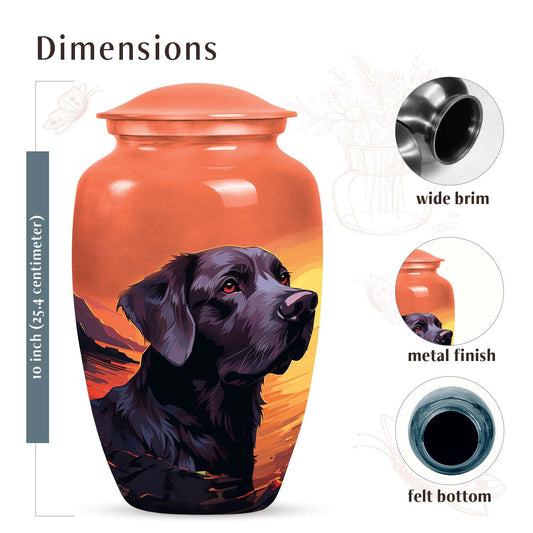 Black Labrador Dog Memorial Cremation Urn - For Pet Lovers
