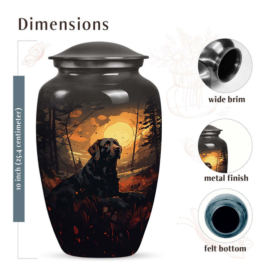 Black Labrador Cremation Urn for Dog Ashes – Memorial Keepsake