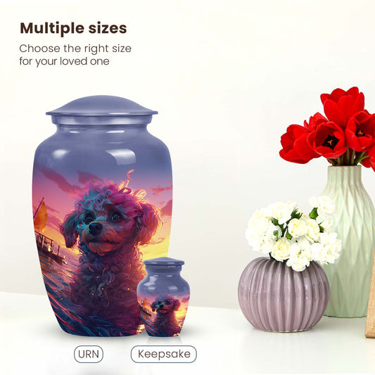 Handcrafted Poodle Cremation Urn for Pet Ashes - Dog Memorial Urn