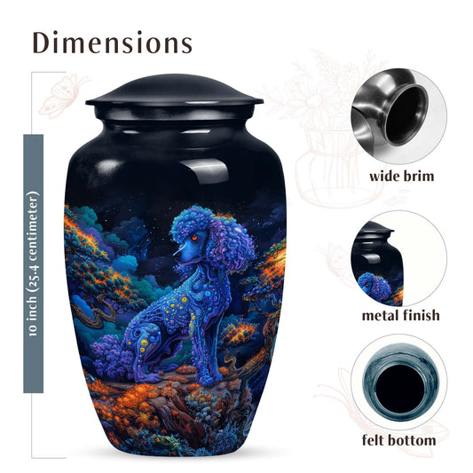 Poodle Custom Urn for Pet Ashes - Poodle Dog Cremation Urn