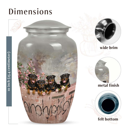 Four Rottweilers Dog Urn for Ashes – Pet Memorial Keepsake