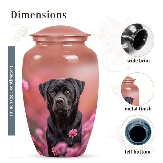 Black Labrador Dog Urn for Ashes – Pet Memorial Keepsake Urn