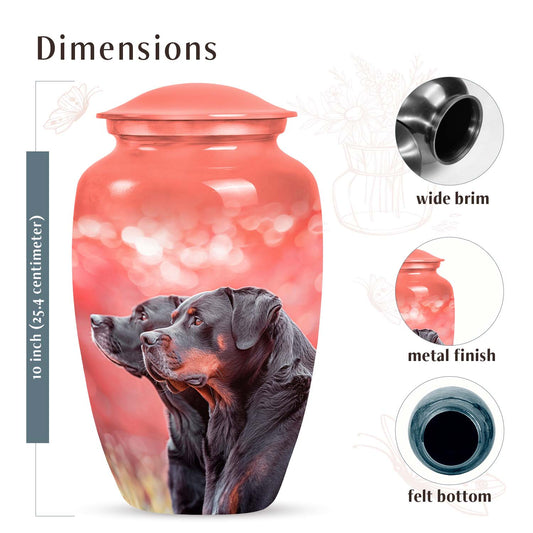 Handcrafted Rottweiler Container for Pet Ashes - Personalized Pet Urns