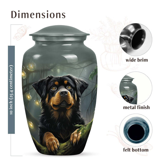 Rottweiler Dog Urn for Ashes – Gray Pet Memorial Keepsake