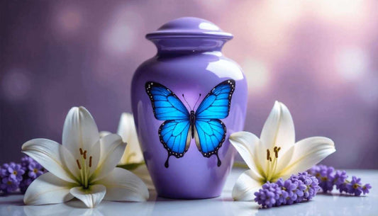 Purple Butterfly Urns