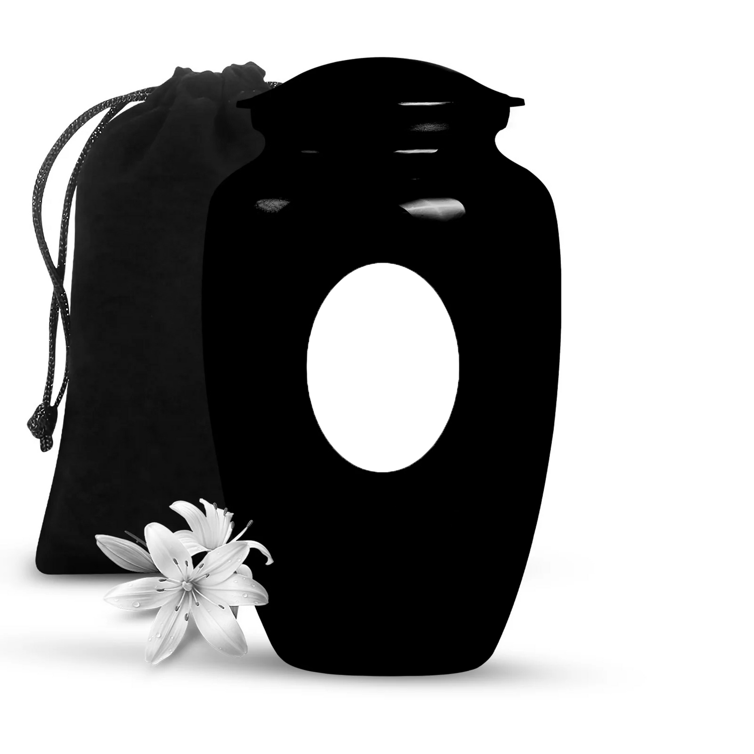 Black Cremation Urn
