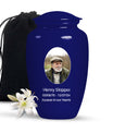 Midnight Blue Portrait Customizable Urn for Human Ashes - Plain Urns For Dad