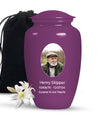 Plum Portrait Customizable Urn for Human Ashes - Plain Purple Urn Cremation Urn