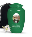 Plain Sea Green Portrait Customizable Urn for Human Ashes - Plain Funeral Urn