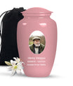 Light Pink Portrait Customizable Urn for Human Ashes - Plain Funeral Urns Women