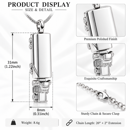 Rectangular Memorial Urn Necklace for Ashes