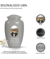 Silver Portrait Customizable Urn for Human Ashes - Plain Memorial Cremation Urn