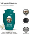 Plain Teal Portrait Customizable Urn for Human Ashes - Plain Funeral Urn