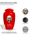 Red Portrait Customizable Large Urn for Human Ashes - Plain Urn For Cremation ash