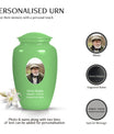 Light Green Portrait Customizable Large Urn - Plain Urn For Funeral Ashes