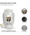 Plain White Portrait Customizable Large Urn for Human Ashes - Plain White Urn For Funeral