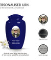 Midnight Blue Portrait Customizable Urn for Human Ashes - Plain Urns For Dad