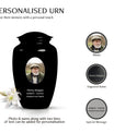 Plain Black Portrait Customizable Urn for Human Ashes- Black Urn For Cremation
