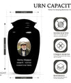Plain Black Portrait Customizable Urn for Human Ashes- Black Urn For Cremation
