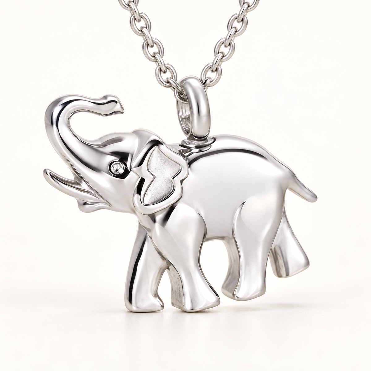 Elephant Urn Necklace for Ashes | Silver-Tone Memorial Pendant
