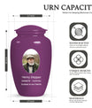 Plum Portrait Customizable Urn for Human Ashes - Plain Purple Urn Cremation Urn