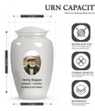 Plain White Portrait Customizable Large Urn for Human Ashes - Plain White Urn For Funeral