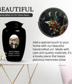Plain Black Portrait Customizable Urn for Human Ashes- Black Urn For Cremation