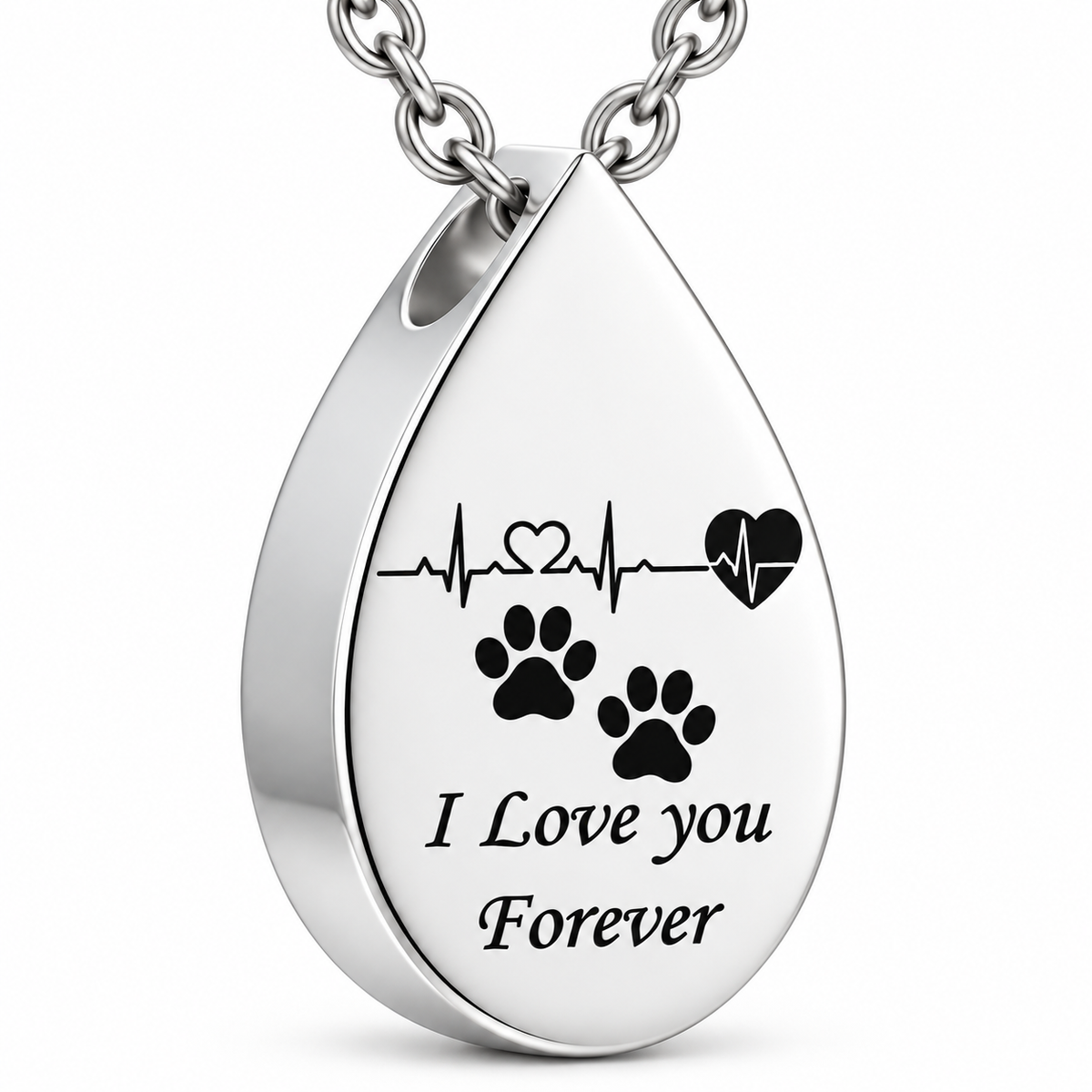 Paw Print Necklace for Pet Loss – Forever Loved Keepsake