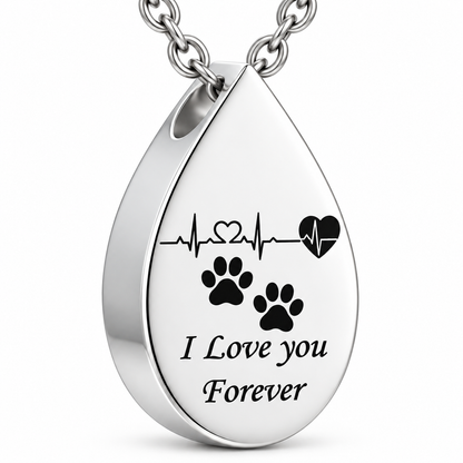 Paw Print Necklace for Pet Loss – Forever Loved Keepsake