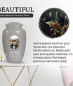 Silver Portrait Customizable Urn for Human Ashes - Plain Memorial Cremation Urn
