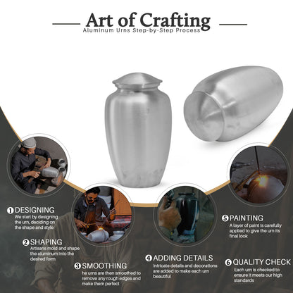 Blue Personalized Artistic Cremation Urn for Dad - 10-inch, 200 cu in - Yatskia