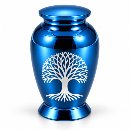 Blue Tree of Life Urn | Memorial for Cremation Ashes