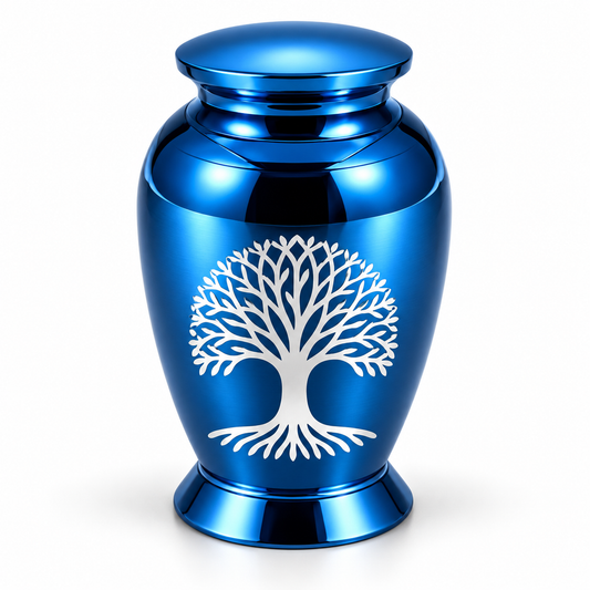 Blue Tree of Life Urn | Memorial for Cremation Ashes
